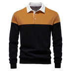 Men's Long Sleeve Polo Collar Sweatshirt - 2025 Spring Casual Streetwear Top | HD3006