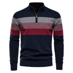 Men’s Half-Zip Mock Neck Knitted Sweater – Slim Fit Pullover for Autumn & Winter | Y245