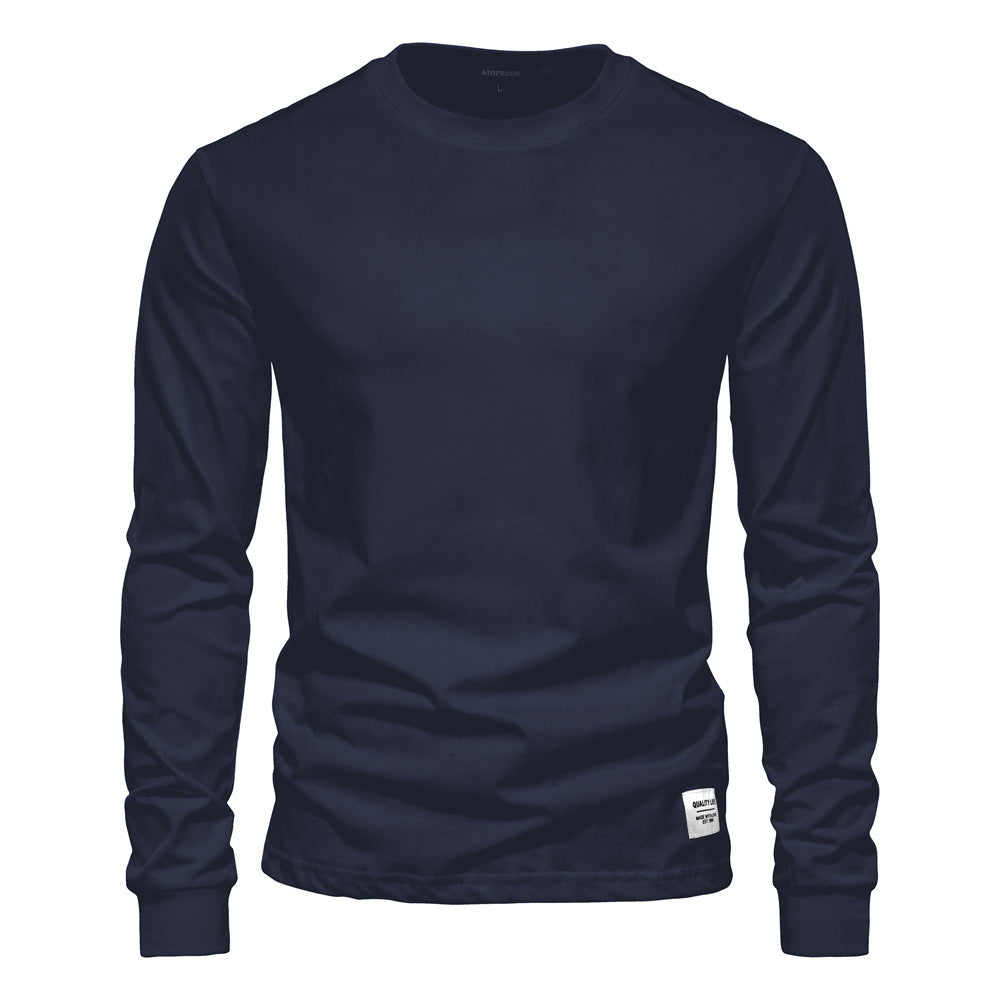 Men’s Oversized Long Sleeve T-Shirt – Casual Streetwear Cotton Crewneck Top for Everyday Style | AX601