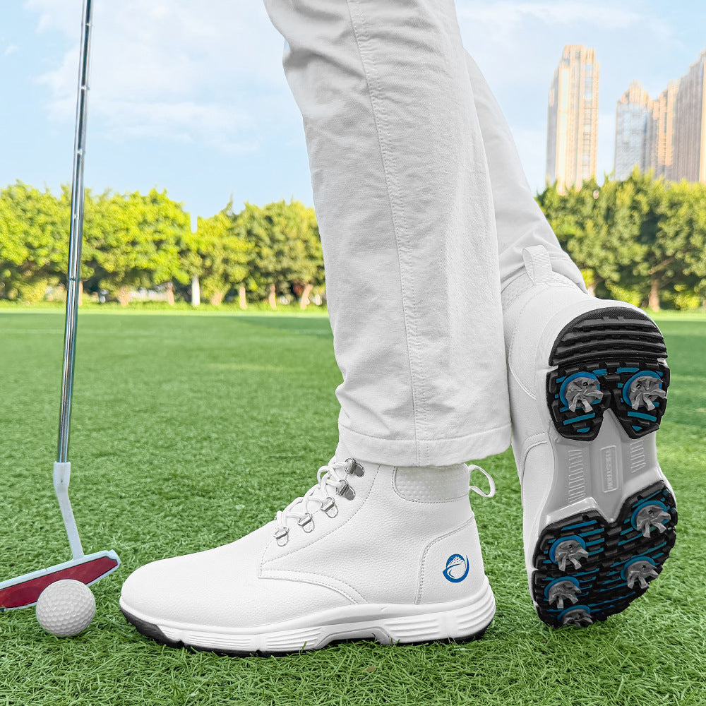 Thestron Men's High-Top Winter Golf Shoes Water-Resistant & Anti-Slip Spiked Trainers Big Sizes