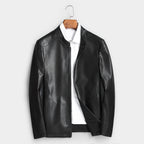 Men’s Genuine Cowhide Leather Jacket | Reversible Fur-Lined Mid-Length Coat | Business Casual Winter Outerwear | 8803