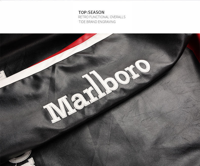 Men's PU Leather Moto Jacket | 2026 Korean Style Racing Coat | Waterproof Windproof Fleece-Lined Biker Outerwear