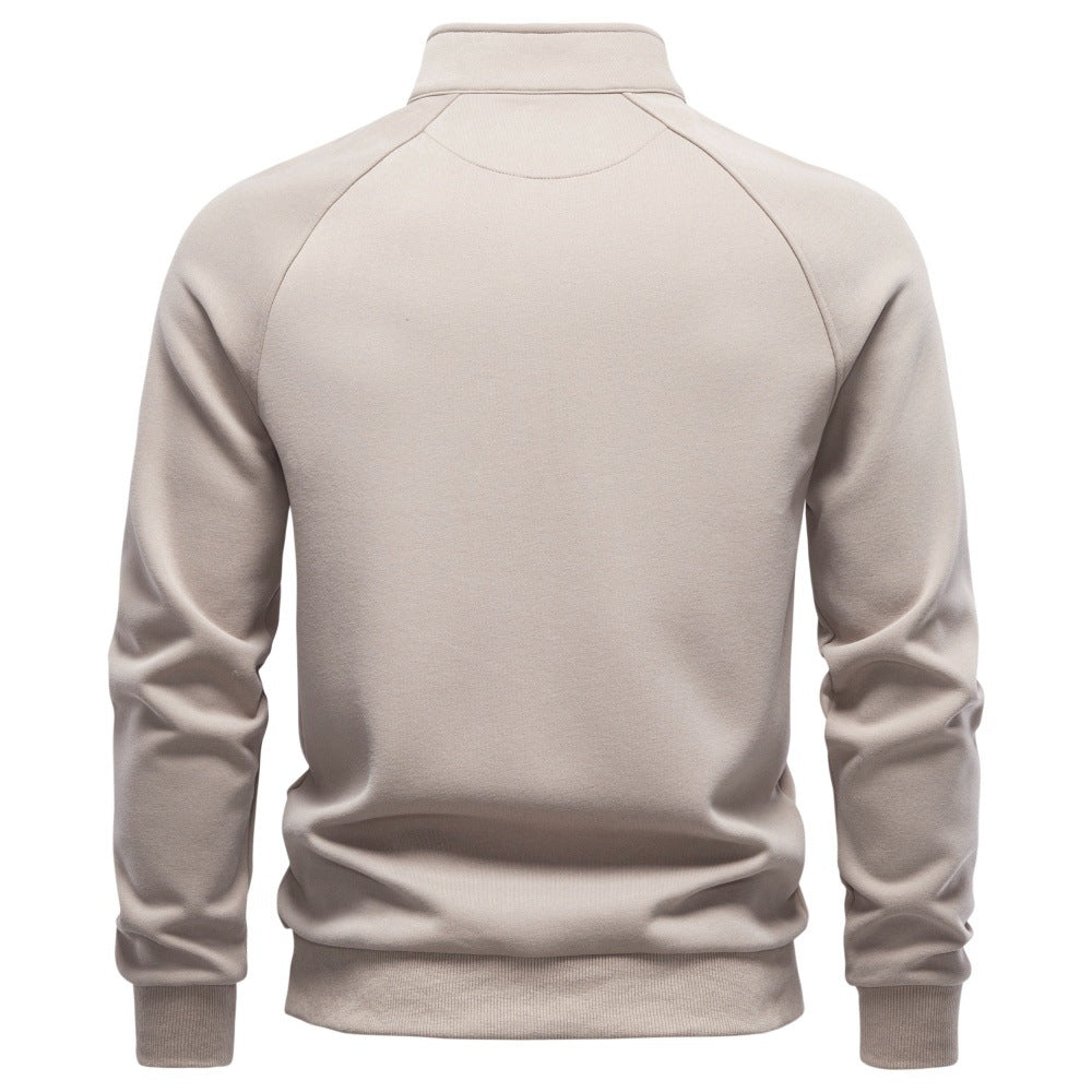 Men's Half-Zip Stand Collar Sweatshirt | 2026 Autumn Casual Pullover with Raglan Sleeves | Soft Cotton-Blend Fleece Top | HD3046