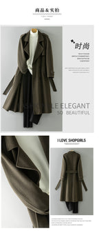 2026 New 100% Wool Double-Faced Long Coat | Men's Handcrafted Overcoat with Belt | Premium Knee-Length Winter Outerwear | 86740