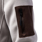 Men's Suede & Fleece Spliced Hoodie Jacket 2026 Winter Thick Warm Zip-Up Sweatshirt Casual Outerwear