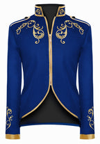 Medieval Royal Prince Jacket | Gold Embroidered Stand Collar Coat | Halloween Noble Cosplay Costume for Men & Women