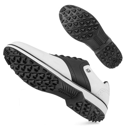 Thestron K05 Men's Brogue Style Golf Shoes | Water-Resistant Leather Spikeless Shoes | Business Casual Golf & Leisure Footwear | K05