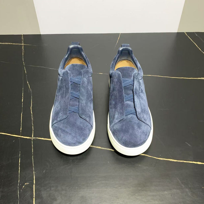 New Genia Men's Slip-On Loafers | Genuine Leather Luxury Sneakers with Sheepskin Lining | Premium Casual Driving Shoes | 6188