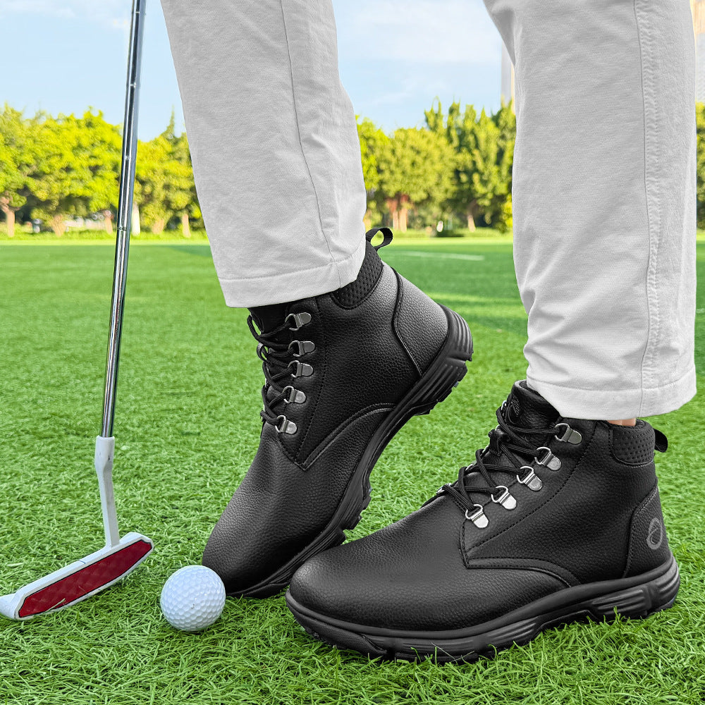 Thestron Men's High-Top Winter Golf Shoes Water-Resistant & Anti-Slip Spiked Trainers Big Sizes