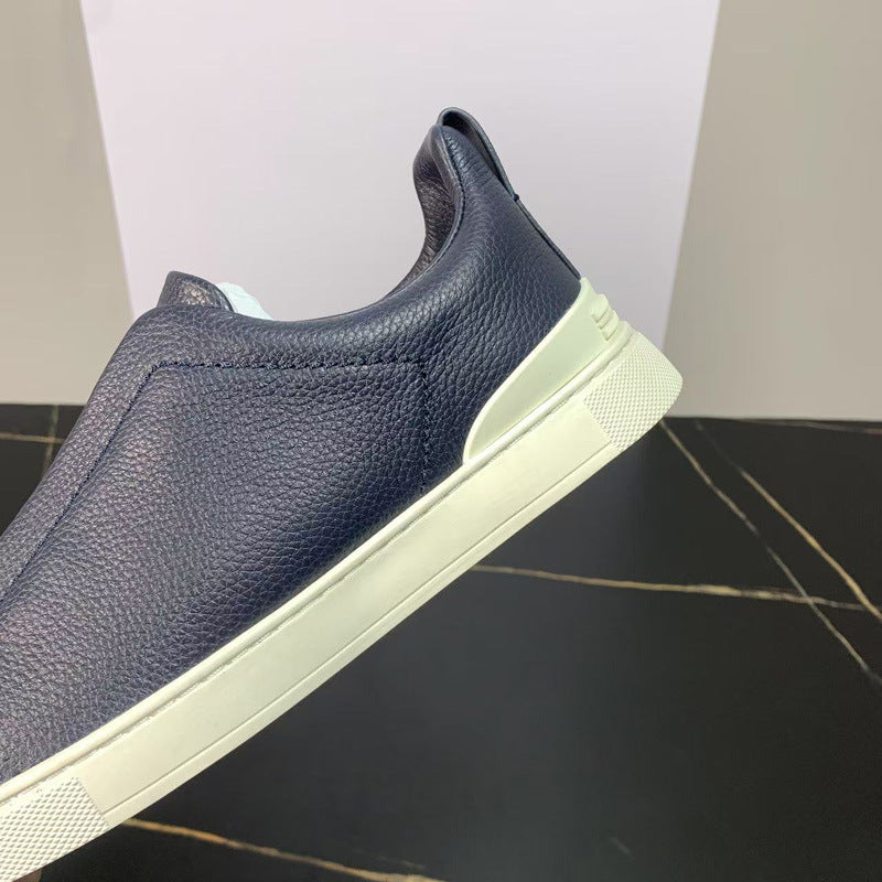 New Genia Men's Slip-On Loafers | Genuine Leather Luxury Sneakers with Sheepskin Lining | Premium Casual Driving Shoes | 6188
