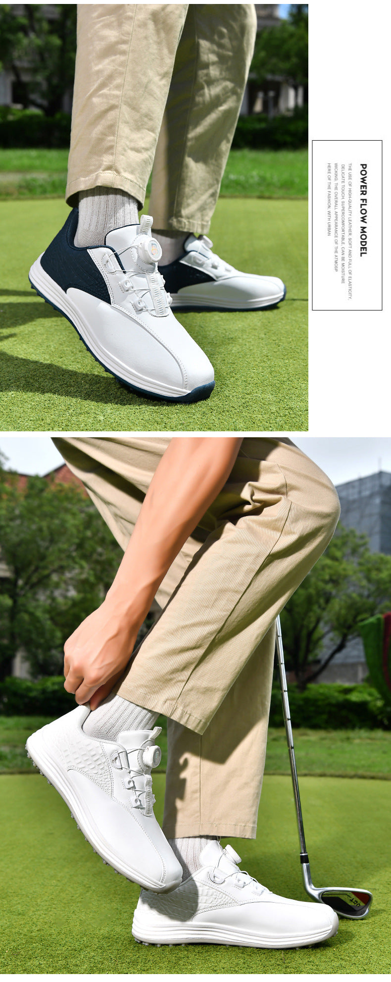 Packard Golf Shoes with Rotating Buckle | Anti-Slip Spiked Golf Madison Trainers | Breathable Microfiber Athletic Boots
