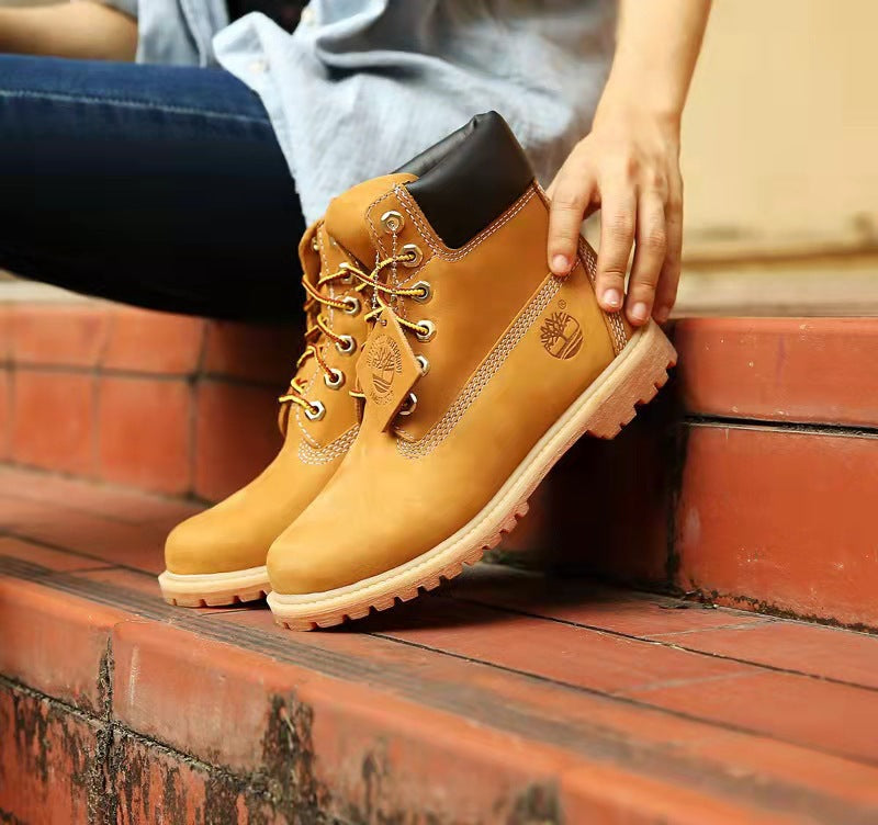 Timberland Inspired Genuine Leather Waterproof Boots For Men & Women Martin Shoes Outdoor High-Top Work & Hiking Footwear