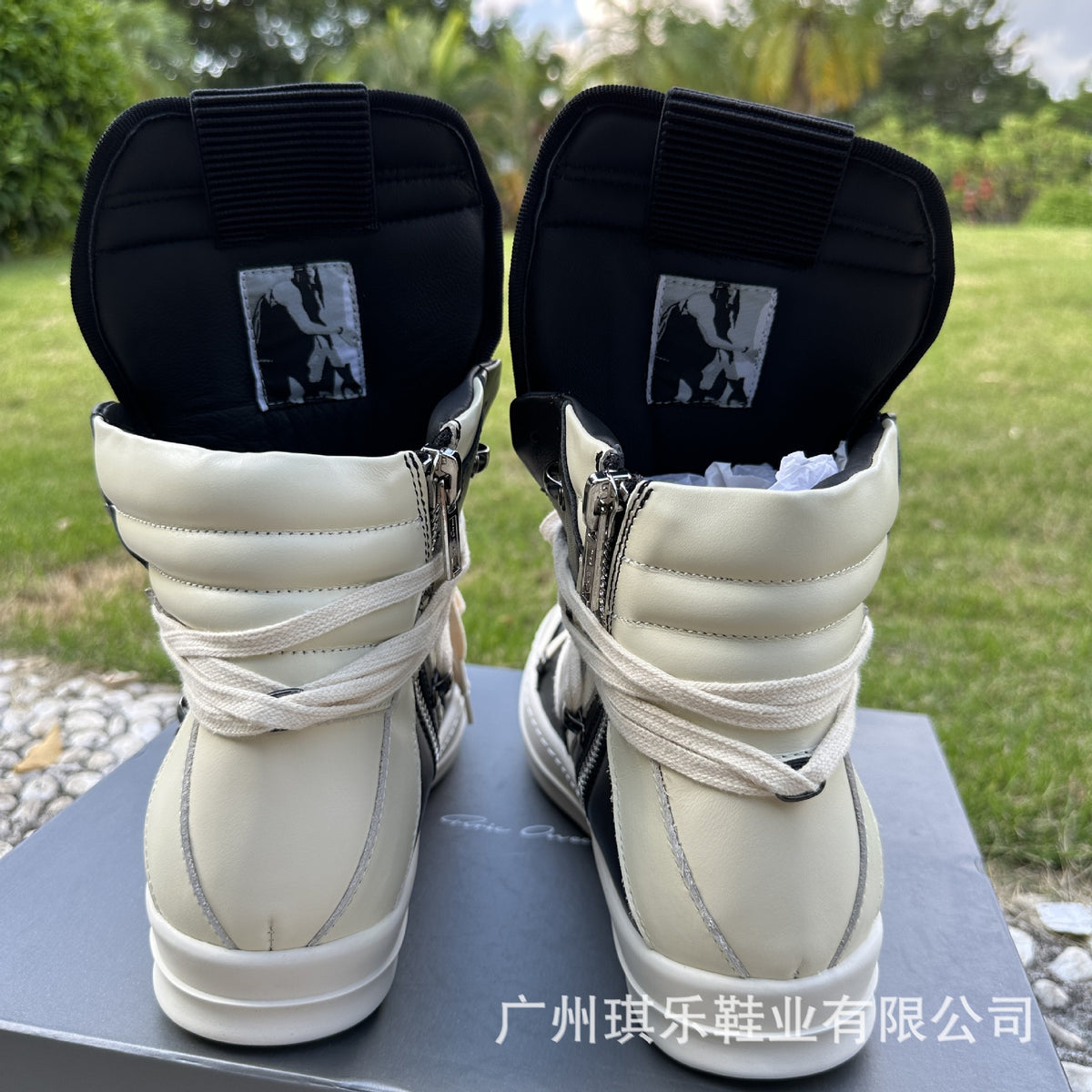 High-Top Genuine Leather Sneakers | Inverted Triangle & Pentagram Design | Unisex Thick-Sole Casual Board Shoes