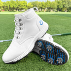 Thestron Men's High-Top Winter Golf Shoes Water-Resistant & Anti-Slip Spiked Trainers Big Sizes