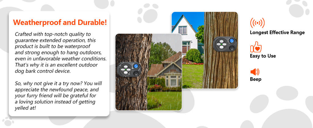 MODUS Automatic Ultrasonic Bark Deterrent New Safe Anti-Barking Device for Indoor & Outdoor Long-Range Humane Dog Trainer