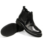 TELUOLU Men's Chelsea Boots | Premium Leather High-Top Boots | Chunky Sole British Retro Ankle Boots | 603-1