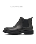Men's Chelsea Boots | 2025 Autumn Winter British Retro Ankle Boots | Chunky Sole Leather Pull-On Boots | B3923
