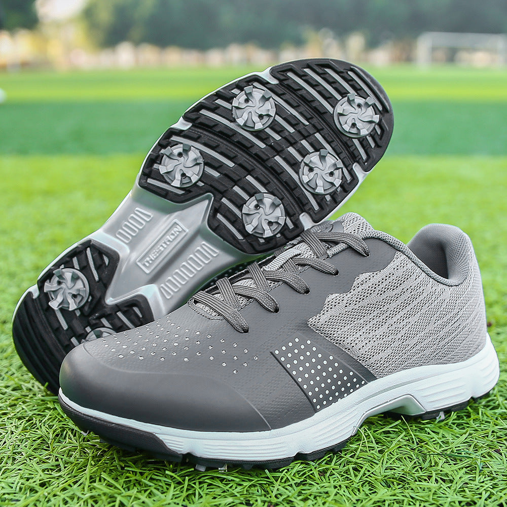 Chaussures de golf pour homme | Chaussures de golf à lacets respirantes avec crampons | Chaussures d'entraînement légères, durables et imperméables pour le parcours de golf