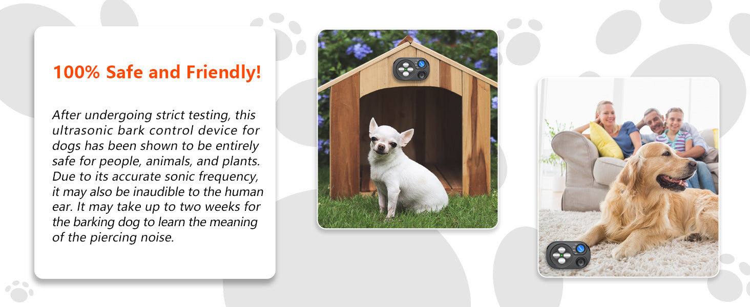 MODUS Automatic Ultrasonic Bark Deterrent New Safe Anti-Barking Device for Indoor & Outdoor Long-Range Humane Dog Trainer