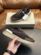 Men's Genuine Leather & Mesh  Breathable Shoes Travel Comfort Insole Slip-On Trainers Casual Driving Boots