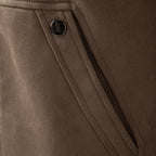 Men's Suede-Look Fleece Jacket | 2026 Winter Business Casual Zip-Up Coat | Khaki Stand Collar Outerwear | JK5022