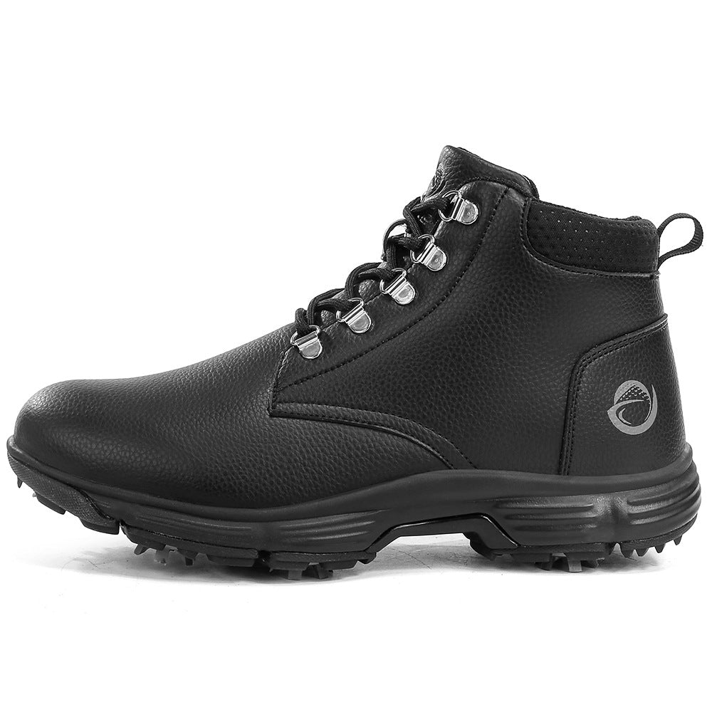 Thestron Men's High-Top Winter Golf Shoes Water-Resistant & Anti-Slip Spiked Trainers Big Sizes