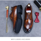Men's Genuine Leather Dress Shoes | Premium Wedding & Business Formal Shoes - Elegant & Comfortable | 23558