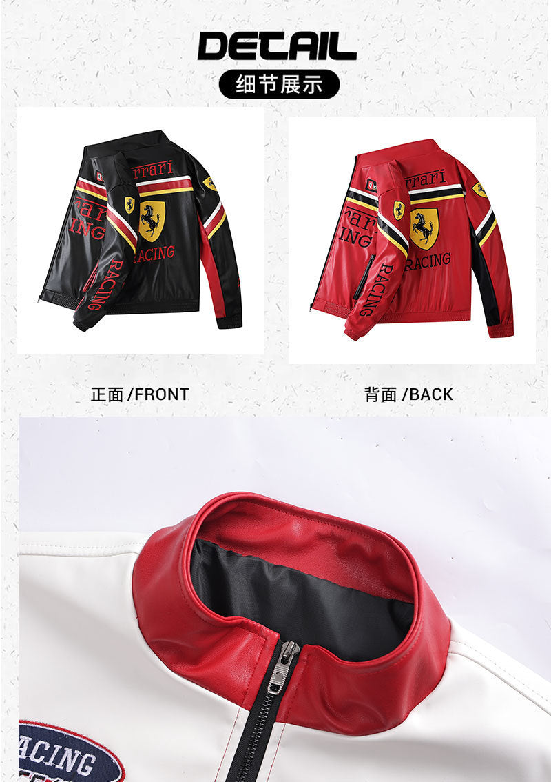 Polaris F1 Racing Jacket | Full Embroidered Premium PU Leather Coat | Unisex Moto Streetwear for Autumn & Winter