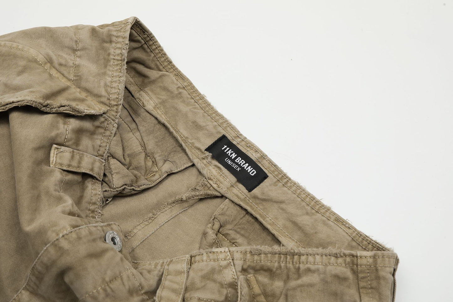 11KN American Vintage Cargo Pants | Distressed Khaki Work Pants | Slimming Straight-Leg Relaxed Fit Trousers for Men & Women | AK3210868