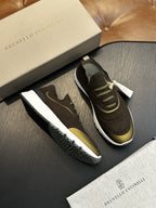 Men's Genuine Leather & Mesh  Breathable Shoes Travel Comfort Insole Slip-On Trainers Casual Driving Boots