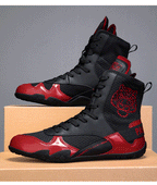 Qiku Bao Combat Sports Shoes | Unisex Wrestling & Boxing Shoes | Gum Rubber Sole for Muay Thai & Martial Arts | QK1139