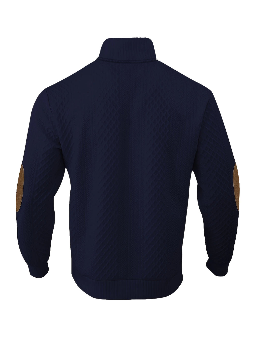 Men's Stand Collar Jacquard Knit Sweater Lightweight Long Sleeve Casual Pullover for Spring & Autumn | DF-4
