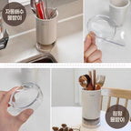 MGMC Drainage Chopstick Holder | Kitchen Utensil Organizer with Auto-Drain Base | Modern Countertop Storage Bucket for Spoons & Forks | FT010