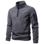 Men's Fleece-Lined Thermal Sweatshirt 2026 Autumn Outdoor Pullover Warm Sherpa Soft Top with Stand Collar