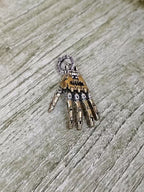 Steampunk Mechanical Hand Pendant Necklace Vintage Industrial Men's Jewelry | Retro Copper & Silver Statement Accessory