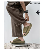 Men’s Suede Leather Fisherman Sandals | Outdoor Slide Slippers with Arch Support | Summer Beach Casual Shoes for Men | T98-1