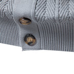 Men's Cotton Knit Cardigan | 2026 Winter Business Casual Button-Up Sweater | Stand Collar Warm Outerwear | SW255