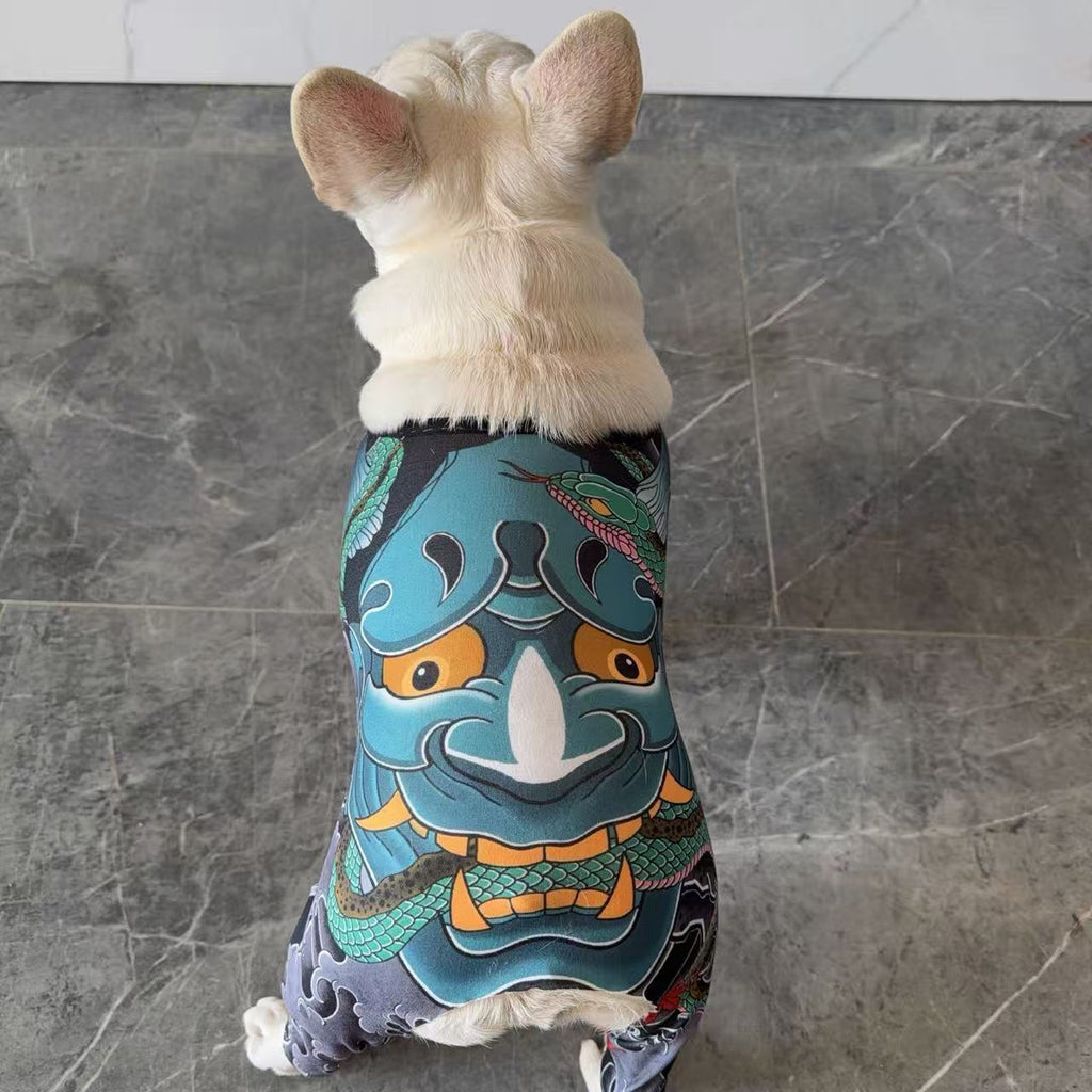 Dog Tattoo Bodysuit | Funny 4-Leg Full Body Shirt for French Bulldog, Pug, Corgi & Bully All-Season Breathable T-Shirt