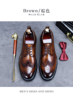 Men's Genuine Leather Dress Shoes | Premium Wedding & Business Formal Shoes - Elegant & Comfortable | 23558