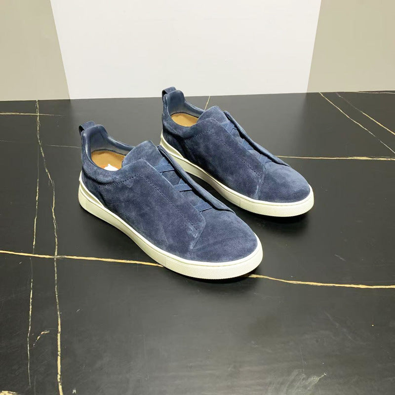 New Genia Men's Slip-On Loafers | Genuine Leather Luxury Sneakers with Sheepskin Lining | Premium Casual Driving Shoes | 6188