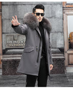 Snow Lotus Men's Mink Fur Parka 2025 Winter Detachable Mink Lining Long Coat Luxury Slim-Fit Fur-Trimmed Jacket | 215