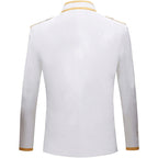Medieval Royal Prince Jacket | Gold Embroidered Stand Collar Coat | Halloween Noble Cosplay Costume for Men & Women