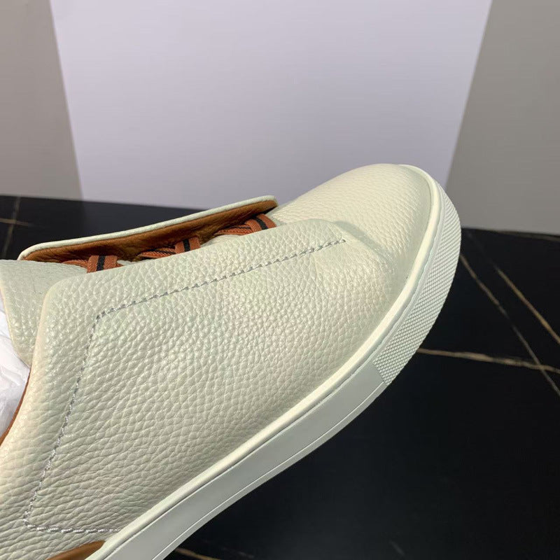 New Genia Men's Slip-On Loafers | Genuine Leather Luxury Sneakers with Sheepskin Lining | Premium Casual Driving Shoes | 6188