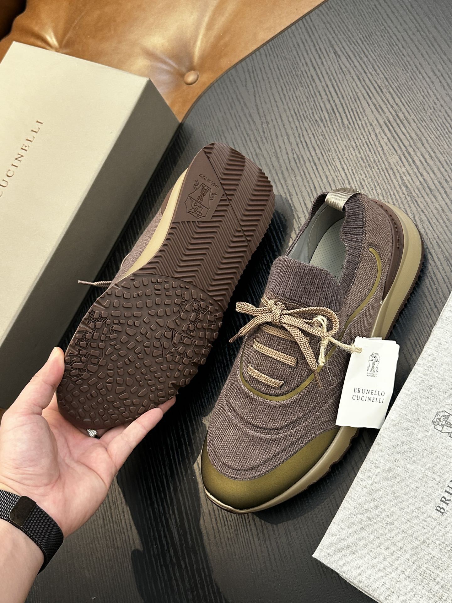 Men's Genuine Leather & Mesh  Breathable Shoes Travel Comfort Insole Slip-On Trainers Casual Driving Boots