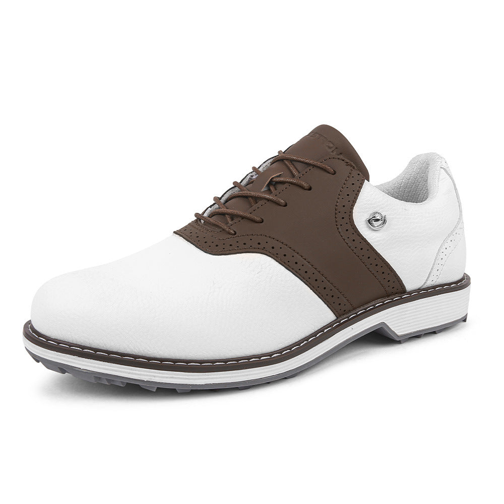 Thestron K05 Men's Brogue Style Golf Shoes | Water-Resistant Leather Spikeless Shoes | Business Casual Golf & Leisure Footwear | K05