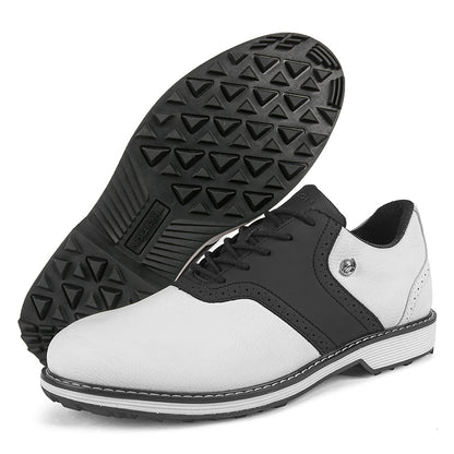 Thestron K05 Men's Brogue Style Golf Shoes | Water-Resistant Leather Spikeless Shoes | Business Casual Golf & Leisure Footwear | K05