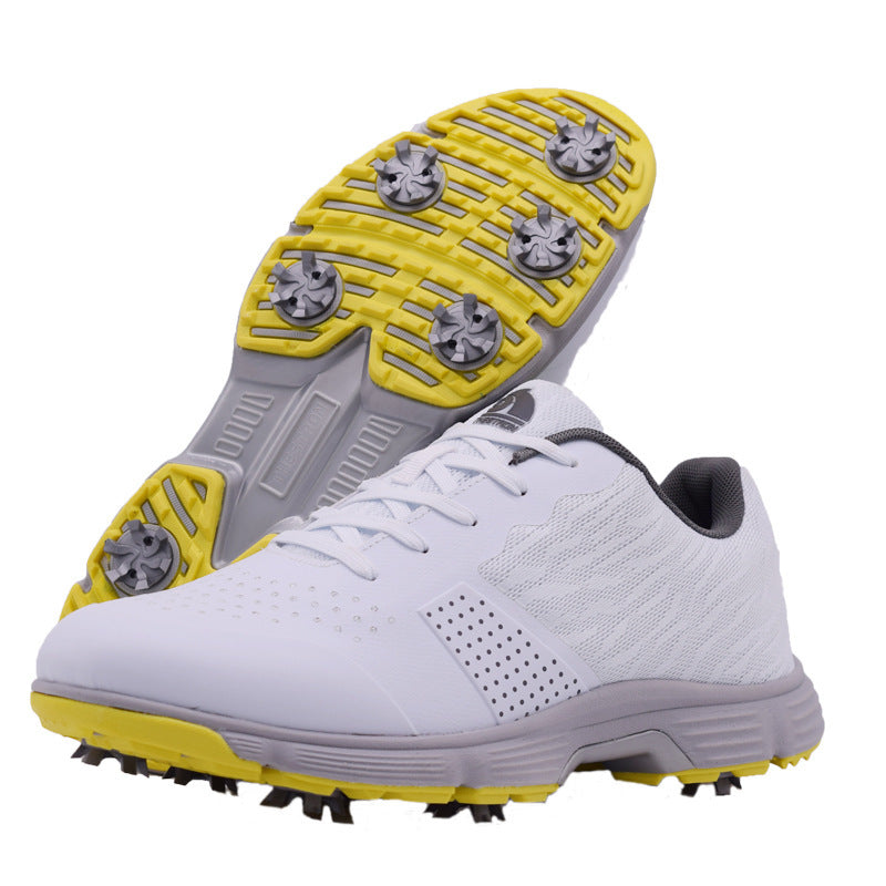 Chaussures de golf pour homme | Chaussures de golf à lacets respirantes avec crampons | Chaussures d'entraînement légères, durables et imperméables pour le parcours de golf