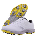 Chaussures de golf pour homme | Chaussures de golf à lacets respirantes avec crampons | Chaussures d'entraînement légères, durables et imperméables pour le parcours de golf