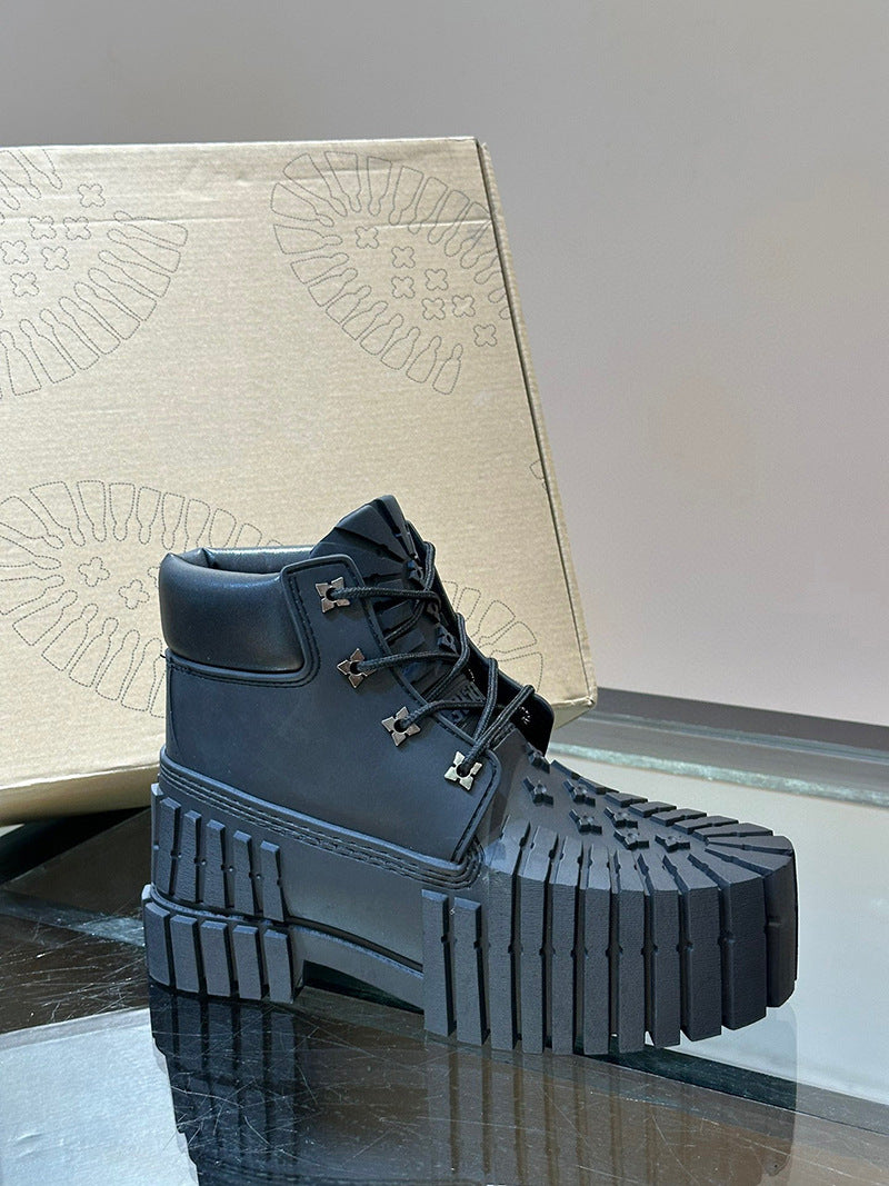 Puting Chunky Platform Martin Boots | Men's Thick-Soled Height-Increasing Ankle Boots | Waterproof Casual Short Boots | MD001