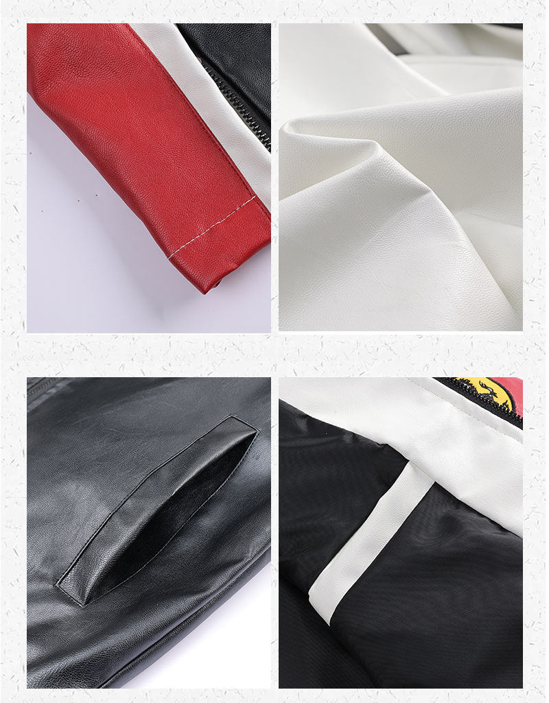 Men's PU Leather Moto Jacket | 2026 Korean Style Racing Coat | Waterproof Windproof Fleece-Lined Biker Outerwear